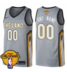 Men's Nike Cleveland Cavaliers Customized Authentic Gray 2018 NBA Finals Bound NBA Jersey - City Edition