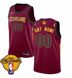Men's Nike Cleveland Cavaliers Customized Swingman Maroon 2018 NBA Finals Bound NBA Jersey - Icon Edition