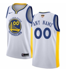 Women's Nike Golden State Warriors Customized Authentic White Home 2018 NBA Finals Bound NBA Jersey - Association Edition