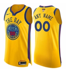 Youth Nike Golden State Warriors Customized Swingman Gold 2018 NBA Finals Bound NBA Jersey - City Edition
