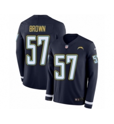 Men's Nike Los Angeles Chargers #57 Jatavis Brown Limited Navy Blue Therma Long Sleeve NFL Jersey