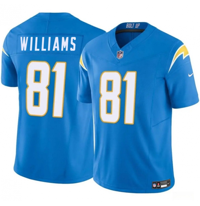 Men's Los Angeles Chargers #81 Mike Williams Blue 2025 F.U.S.E. Vapor Limited Football Stitched Jersey