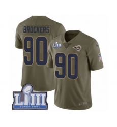 Youth Nike Los Angeles Rams #90 Michael Brockers Limited Olive 2017 Salute to Service Super Bowl LIII Bound NFL Jersey
