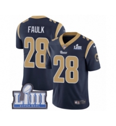 Youth Nike Los Angeles Rams #28 Marshall Faulk Navy Blue Team Color Vapor Untouchable Limited Player Super Bowl LIII Bound NFL Jersey