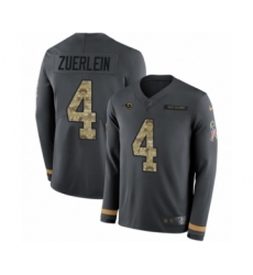 Men's Nike Los Angeles Rams #4 Greg Zuerlein Limited Black Salute to Service Therma Long Sleeve NFL Jersey
