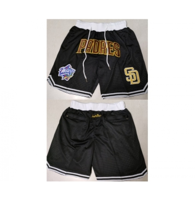 Men's San Diego Padres Black Shorts (Run Small)