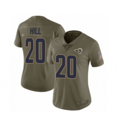 Women's Los Angeles Rams #20 Troy Hill Limited Olive 2017 Salute to Service Football Jersey