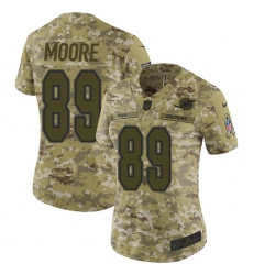 Women's Nike Miami Dolphins #89 Nat Moore Limited Camo 2018 Salute to Service NFL Jersey