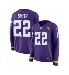 Women's Nike Minnesota Vikings #22 Harrison Smith Limited Purple Therma Long Sleeve NFL Jersey