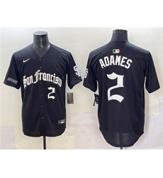 Men's San Francisco Giants #2 Willy Adames Black 'Gothic Fog Edition' Vapor Premier Limited Stitched Baseball Jersey