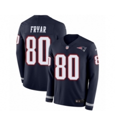 Youth Nike New England Patriots #80 Irving Fryar Limited Navy Blue Therma Long Sleeve NFL Jersey