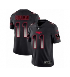 Men's New England Patriots #11 Julian Edelman Limited Black Smoke Fashion Football Jersey