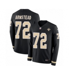 Youth Nike New Orleans Saints #72 Terron Armstead Limited Black Therma Long Sleeve NFL Jersey
