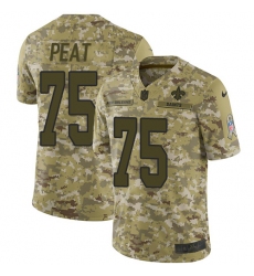 Youth Nike New Orleans Saints #75 Andrus Peat Limited Camo 2018 Salute to Service NFL Jersey