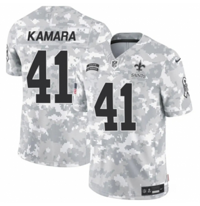 Youth New Orleans Saints #41 Alvin Kamara 2024 F U S E Arctic Camo Salute To Service Limited Stitched Football Jersey