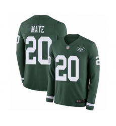 Youth New York Jets #20 Marcus Maye Limited Green Therma Long Sleeve Football Jersey