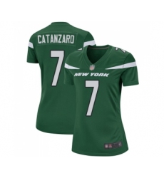 Women's New York Jets #7 Chandler Catanzaro Game Green Team Color Football Jersey