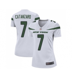 Women's New York Jets #7 Chandler Catanzaro Game White Football Jersey