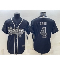Men's Las Vegas Raiders #4 Derek Carr Black Reflective Limited Stitched Jersey