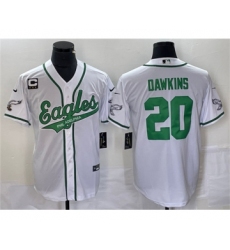 Men's Nike Philadelphia Eagles #20 Brian Dawkins White C Cool Base Baseball Stitched Jersey