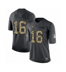 Men's Philadelphia Eagles #16 Mack Hollins Limited Black 2016 Salute to Service Football Jersey