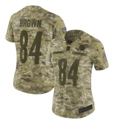 Women's Nike Pittsburgh Steelers #84 Antonio Brown Limited Camo 2018 Salute to Service NFL Jersey