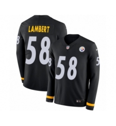 Men's Nike Pittsburgh Steelers #58 Jack Lambert Limited Black Therma Long Sleeve NFL Jersey