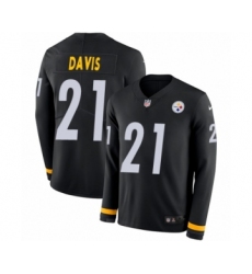 Youth Nike Pittsburgh Steelers #21 Sean Davis Limited Black Therma Long Sleeve NFL Jersey