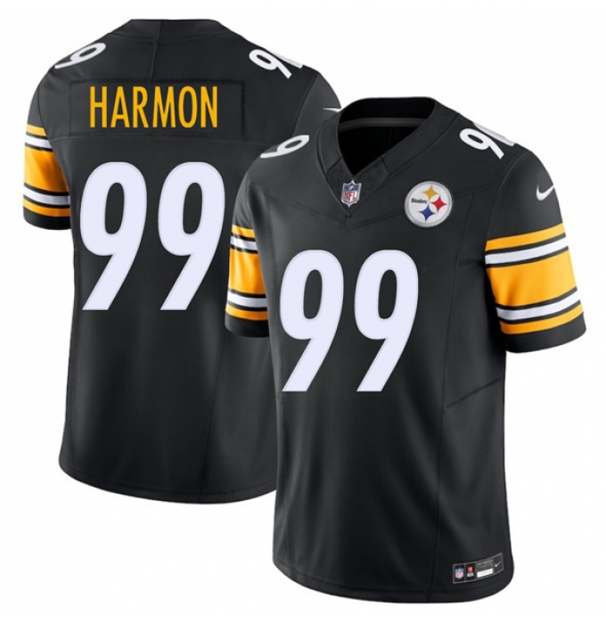 Men's Pittsburgh Steelers #99 Derrick Harmon Black 2025 Draft F.U.S.E. Vapor Limited Football Stitched Jersey