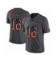 Men's Seattle Seahawks #16 Tyler Lockett Carbon Black Retro Flag Limited Football Jersey
