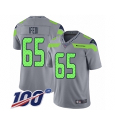 Youth Seattle Seahawks #65 Germain Ifedi Limited Silver Inverted Legend 100th Season Football Jersey