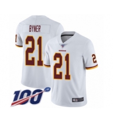 Men's Washington Redskins #21 Earnest Byner White Vapor Untouchable Limited Player 100th Season Football Jersey