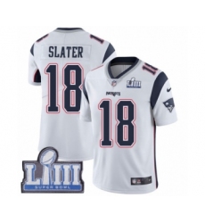 Men's Nike New England Patriots #18 Matthew Slater White Vapor Untouchable Limited Player Super Bowl LIII Bound NFL Jersey