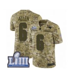 Youth Nike New England Patriots #6 Ryan Allen Limited Camo 2018 Salute to Service Super Bowl LIII Bound NFL Jersey