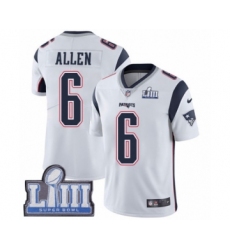 Youth Nike New England Patriots #6 Ryan Allen White Vapor Untouchable Limited Player Super Bowl LIII Bound NFL Jersey
