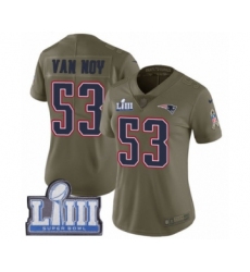 Women's Nike New England Patriots #53 Kyle Van Noy Limited Olive 2017 Salute to Service Super Bowl LIII Bound NFL Jersey