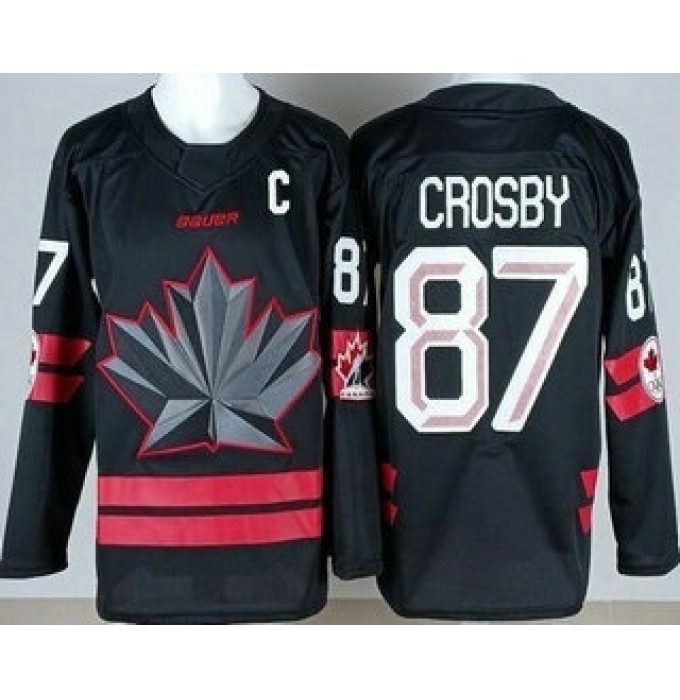 Youth Canada #87 Sidney Crosby Black 2026 Olympics Authentic Jersey
