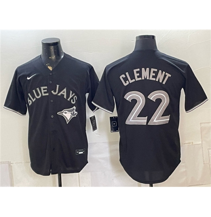 Men's Toronto Blue Jays #22 Ernie Clement 2026 Fashion Replica Black Out Stitched Baseball Jersey
