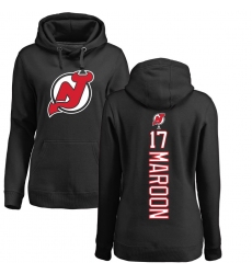 NHL Women's Adidas New Jersey Devils #17 Patrick Maroon Black Backer Pullover Hoodie