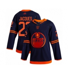Men's Edmonton Oilers #22 Jean-Francois Jacques Authentic Navy Blue Alternate Hockey Jersey