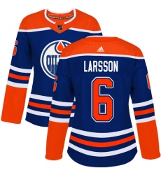 Women's Adidas Edmonton Oilers #6 Adam Larsson Authentic Royal Blue Alternate NHL Jersey