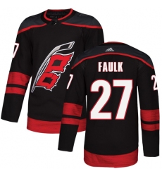 Youth Adidas Carolina Hurricanes #27 Justin Faulk Premier Black Alternate NHL Jersey