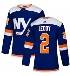 Youth Adidas New York Islanders #2 Nick Leddy Premier Blue Alternate NHL Jersey