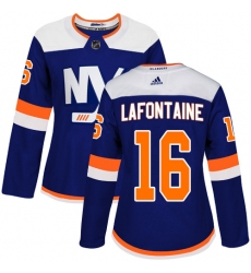 Women's Adidas New York Islanders #16 Pat LaFontaine Premier Blue Alternate NHL Jersey