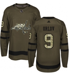 Men's Adidas Washington Capitals #9 Dmitry Orlov Premier Green Salute to Service NHL Jersey