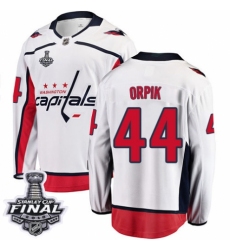 Youth Washington Capitals #44 Brooks Orpik Fanatics Branded White Away Breakaway 2018 Stanley Cup Final NHL Jersey