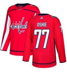 Men's Adidas Washington Capitals #77 T.J. Oshie Authentic Red Home NHL Jersey