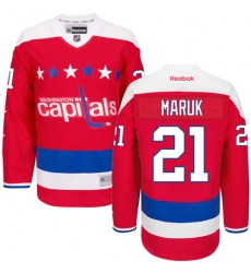 Youth Reebok Washington Capitals #21 Dennis Maruk Premier Red Third NHL Jersey