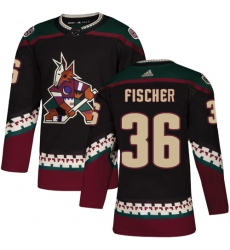 Youth Adidas Arizona Coyotes #36 Christian Fischer Authentic Black Alternate NHL Jersey