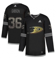 Men's Adidas Anaheim Ducks #36 John Gibson Black Authentic Classic Stitched NHL Jersey